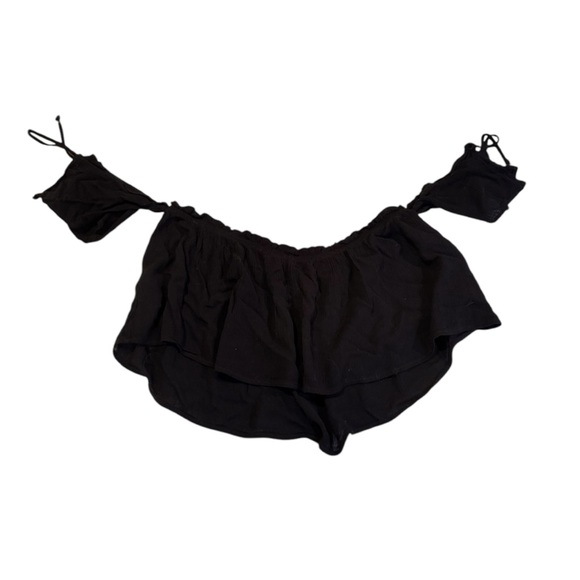 Black tie sleeve crop top - Picture 4 of 8